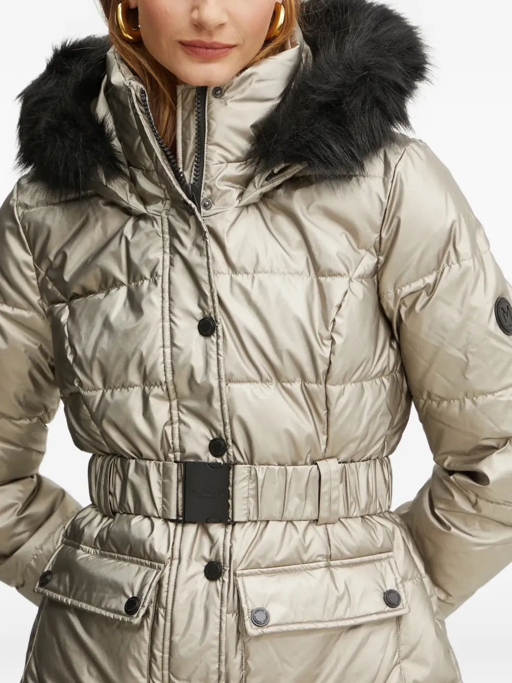 Morgan Jack met capuchon en ceintuur Beige