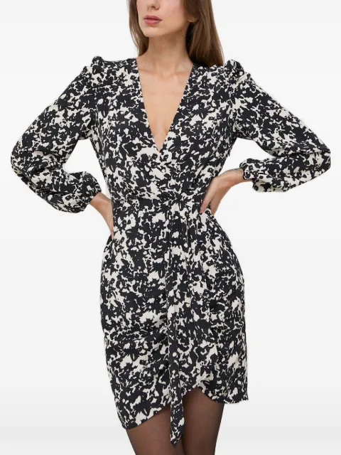 Morgan V-neck print mini dress