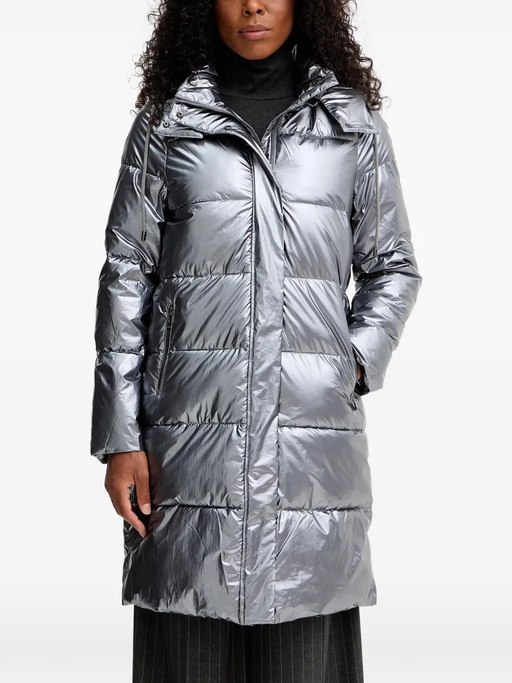 Morgan Cappotto trapuntato con cappuccio - Argento