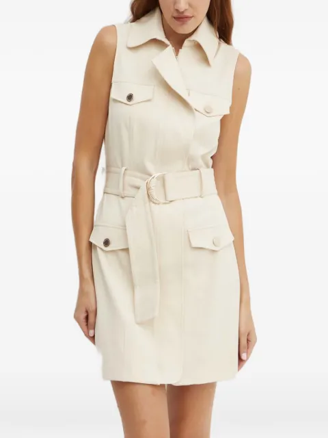 Morgan belted buttoned mini dress