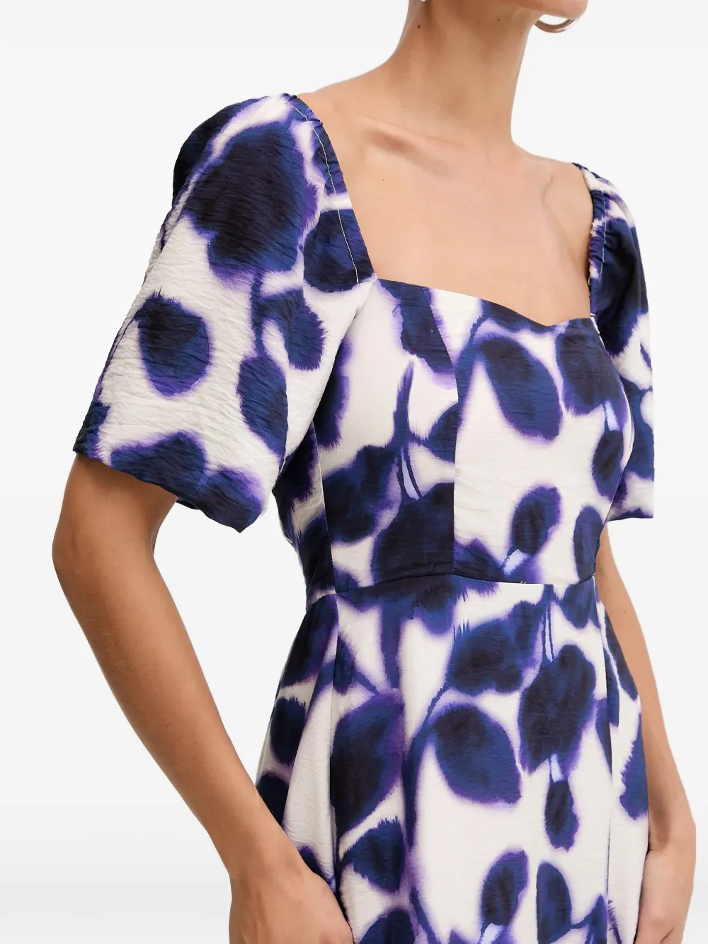 Floral Square-Neck Midi Dress