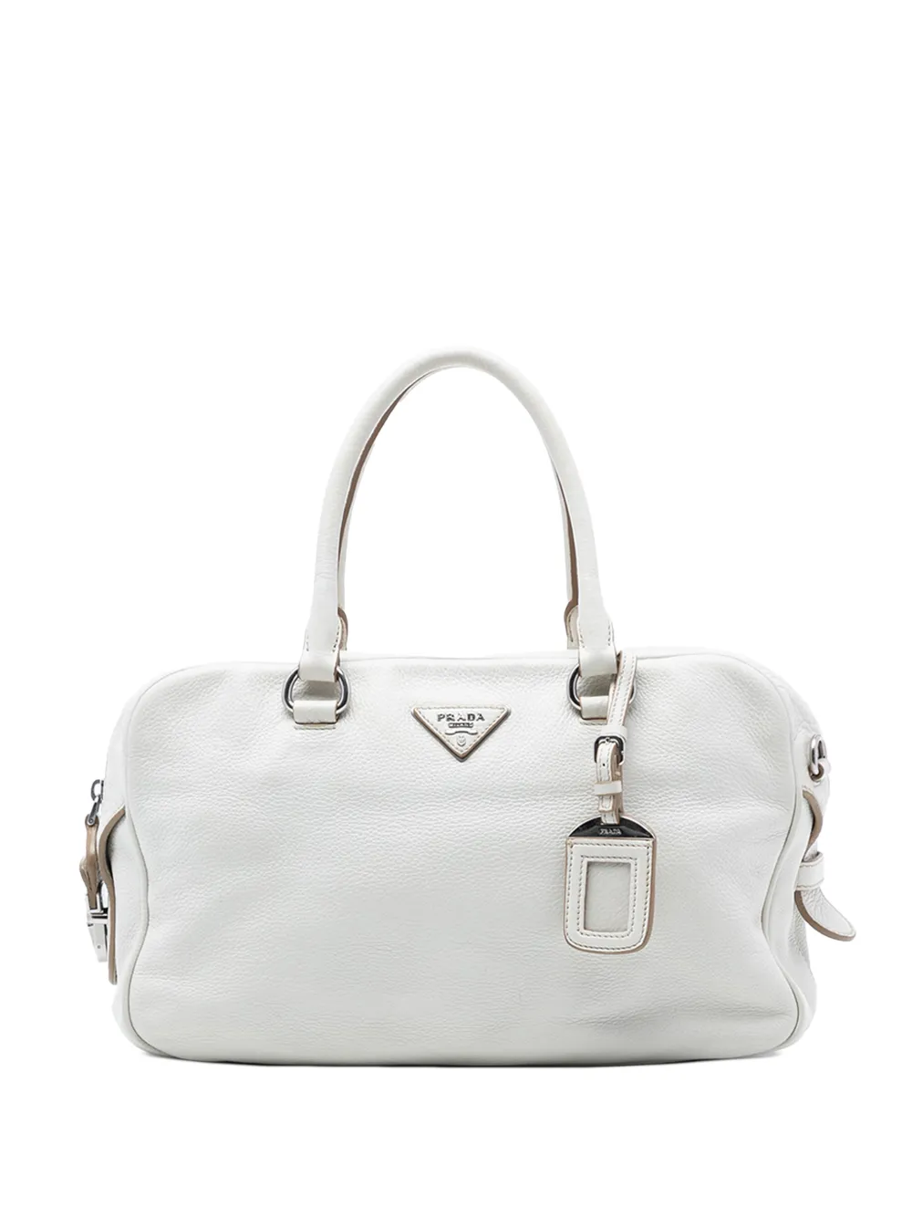 Prada Pre-Owned 2000-2025 Vitello Daino Zip Top satchel - Bianco
