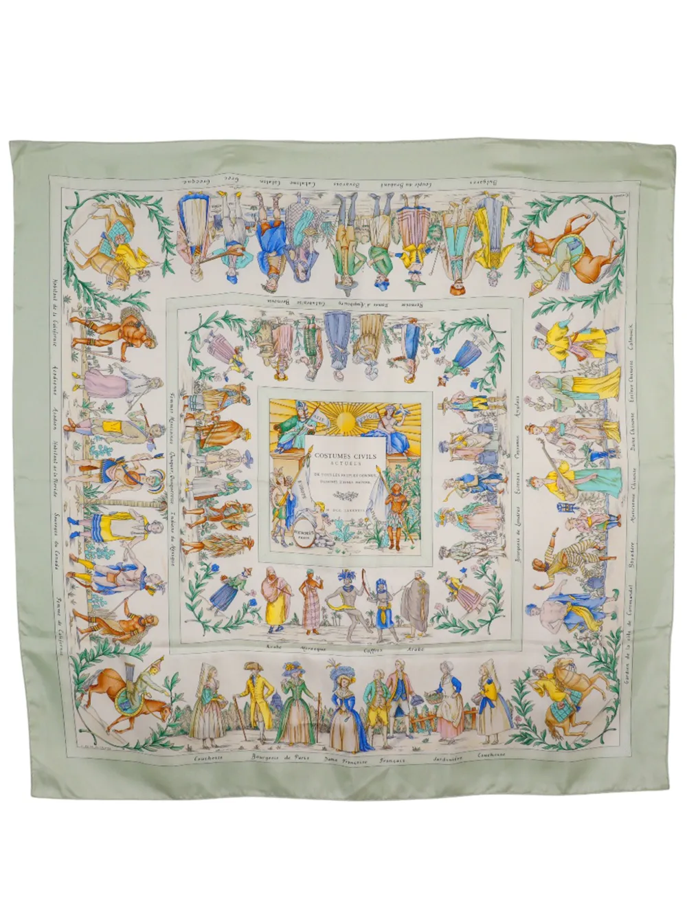 Hermès Pre-Owned 1990-2010 Costumes Civils Actuels Silk Scarf 90 scarves - Bianco