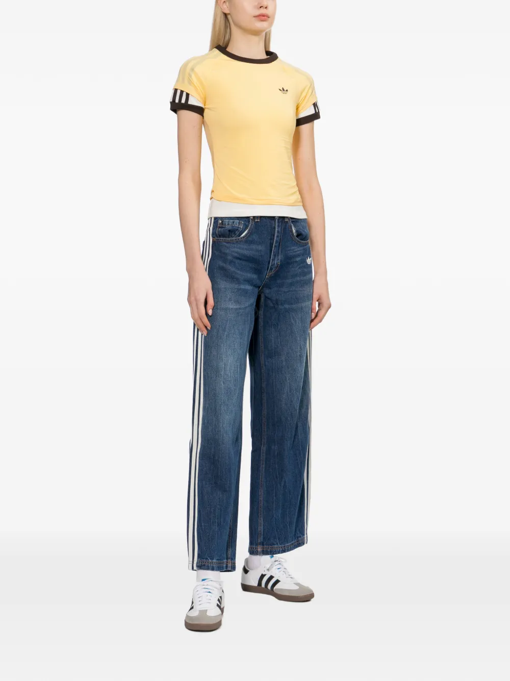 adidas Ruimvallende jeans Blauw