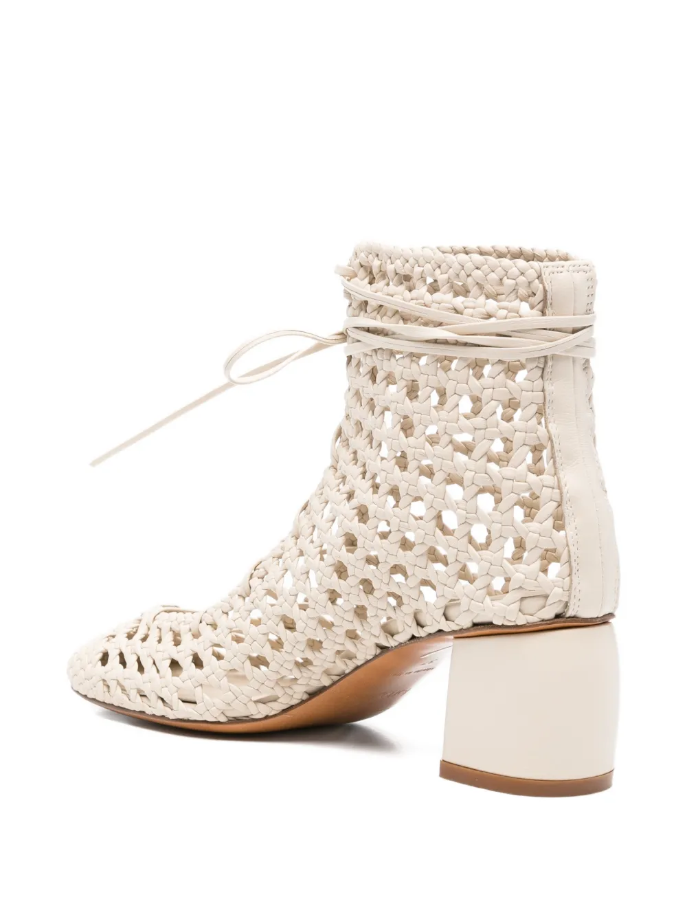 Forte woven tie-fastening boots Beige