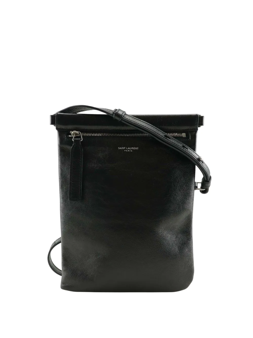 Saint Laurent Pre-Owned 2013-2025 Antiqued Lambskin Sid Flat crossbody bag - Nero
