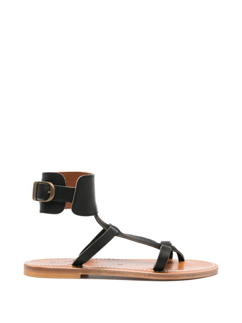 K. Jacques ankle-cuff flat sandals Zwart
