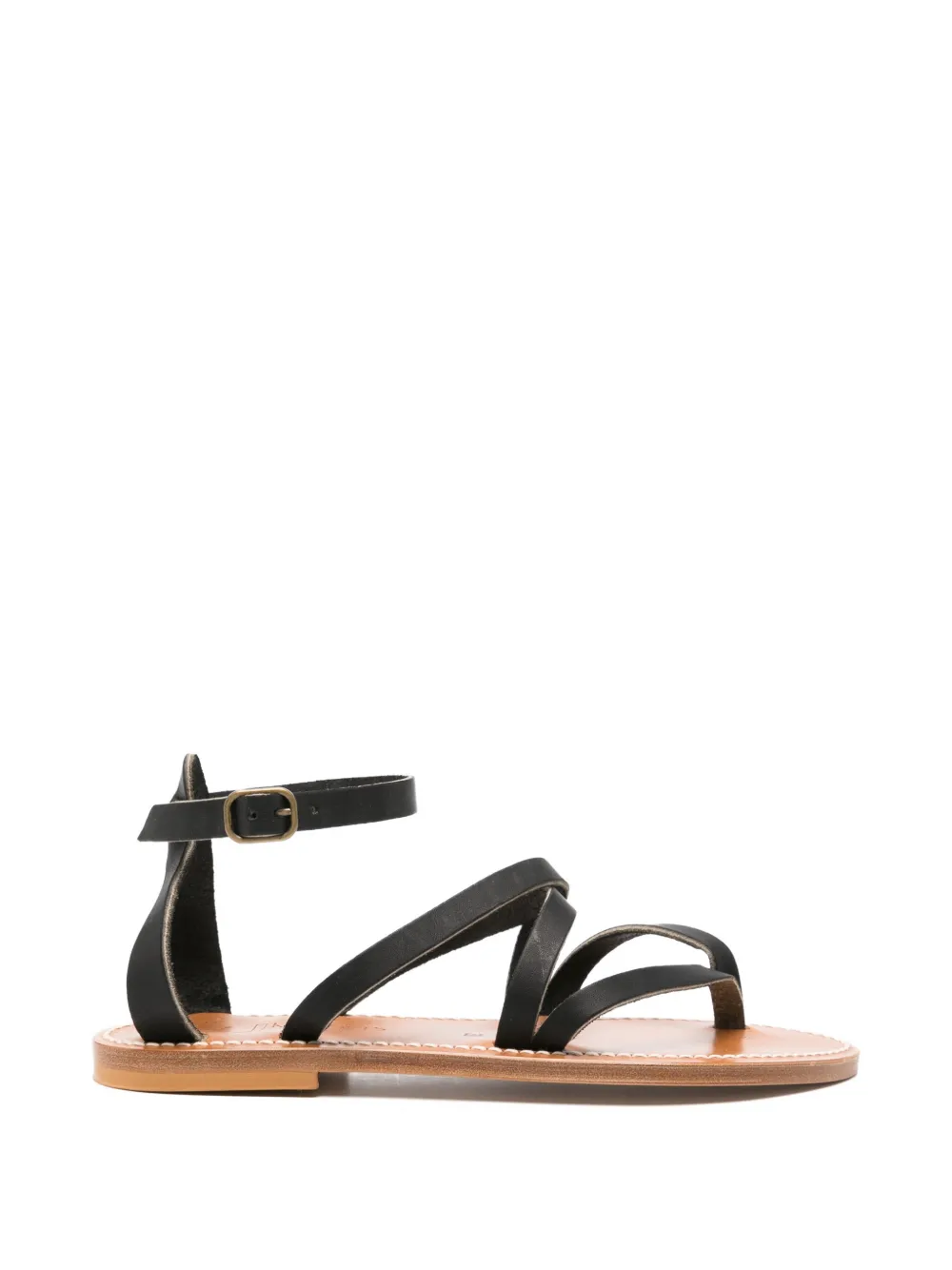 K. Jacques strappy flat sandals Zwart