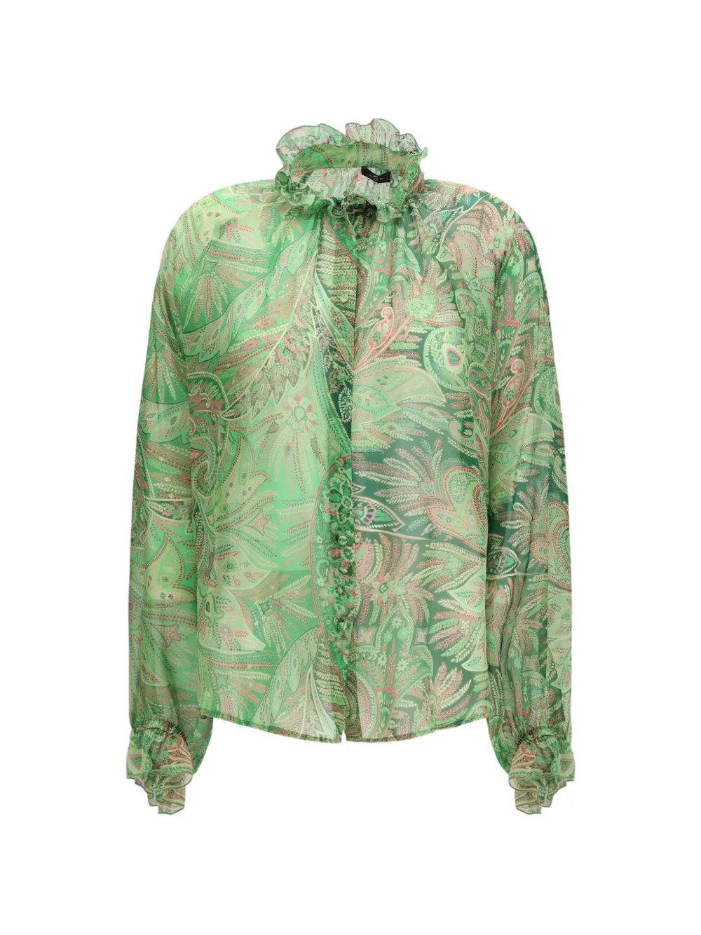 ETRO frill paisley shirt - Verde
