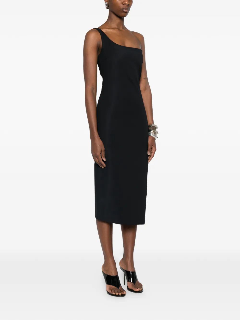  Coperni One-shoulder Midi Dress - Black 