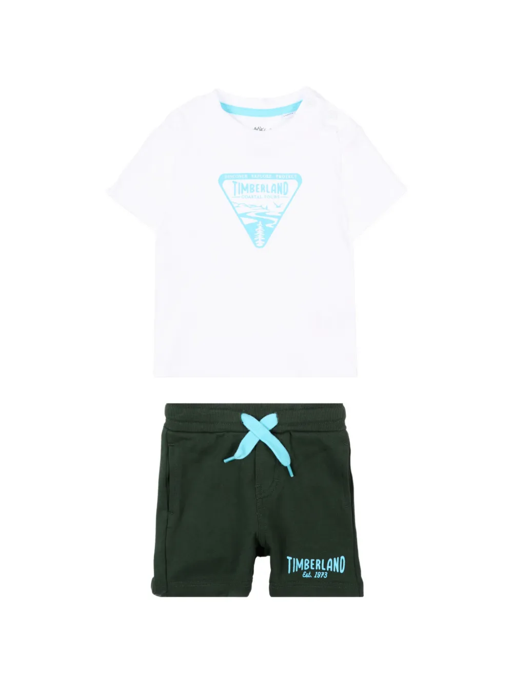 Timberland Kids graphic-print shorts set - Verde