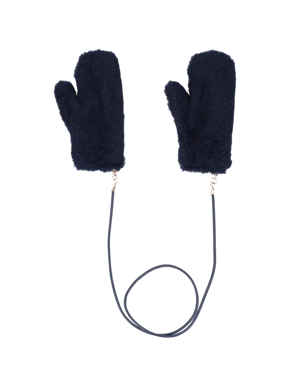 Max Mara teddy-texture mittens - Blue