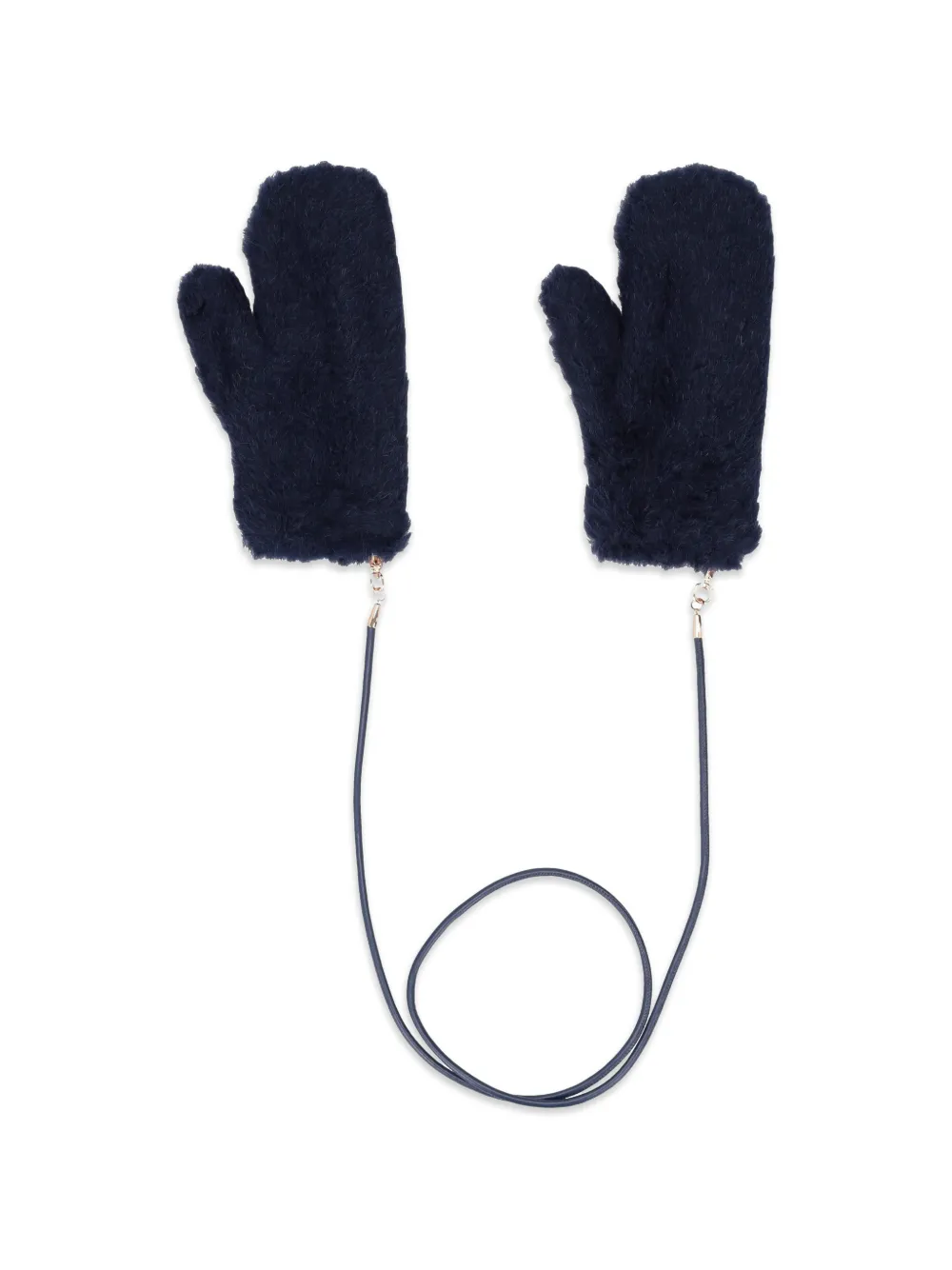 Max Mara teddy-texture mittens - Blue