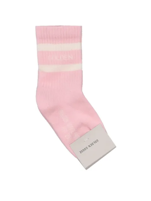 Golden Goose Kids calcetines de canalé con motivo de rayas