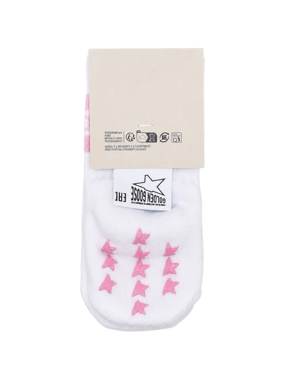 Golden Goose Kids Geribbelde sokken met sterren Wit