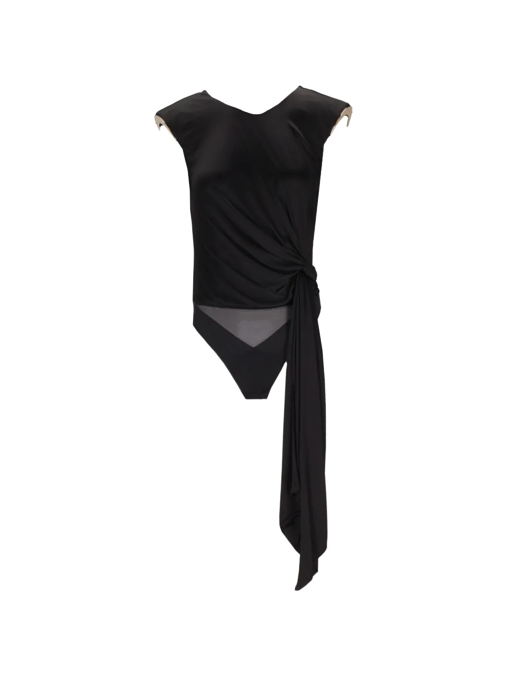Elisabetta Franchi draped open-back bodysuit - Schwarz