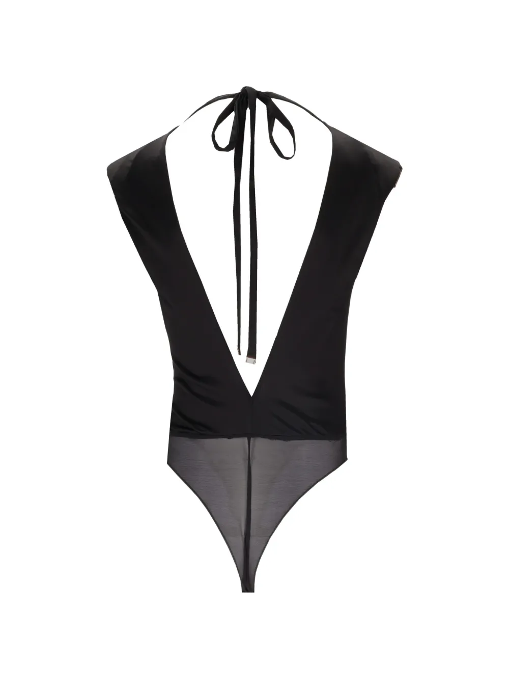 Elisabetta Franchi Gedrapeerde body met open rug Zwart