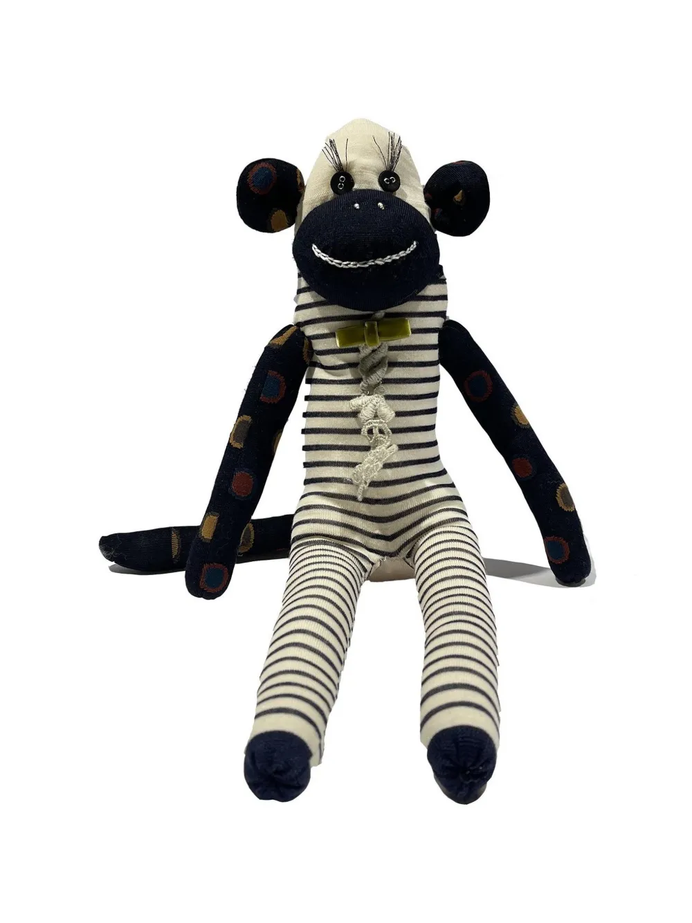 Antipast monkey-shaped knitted doll - Blu