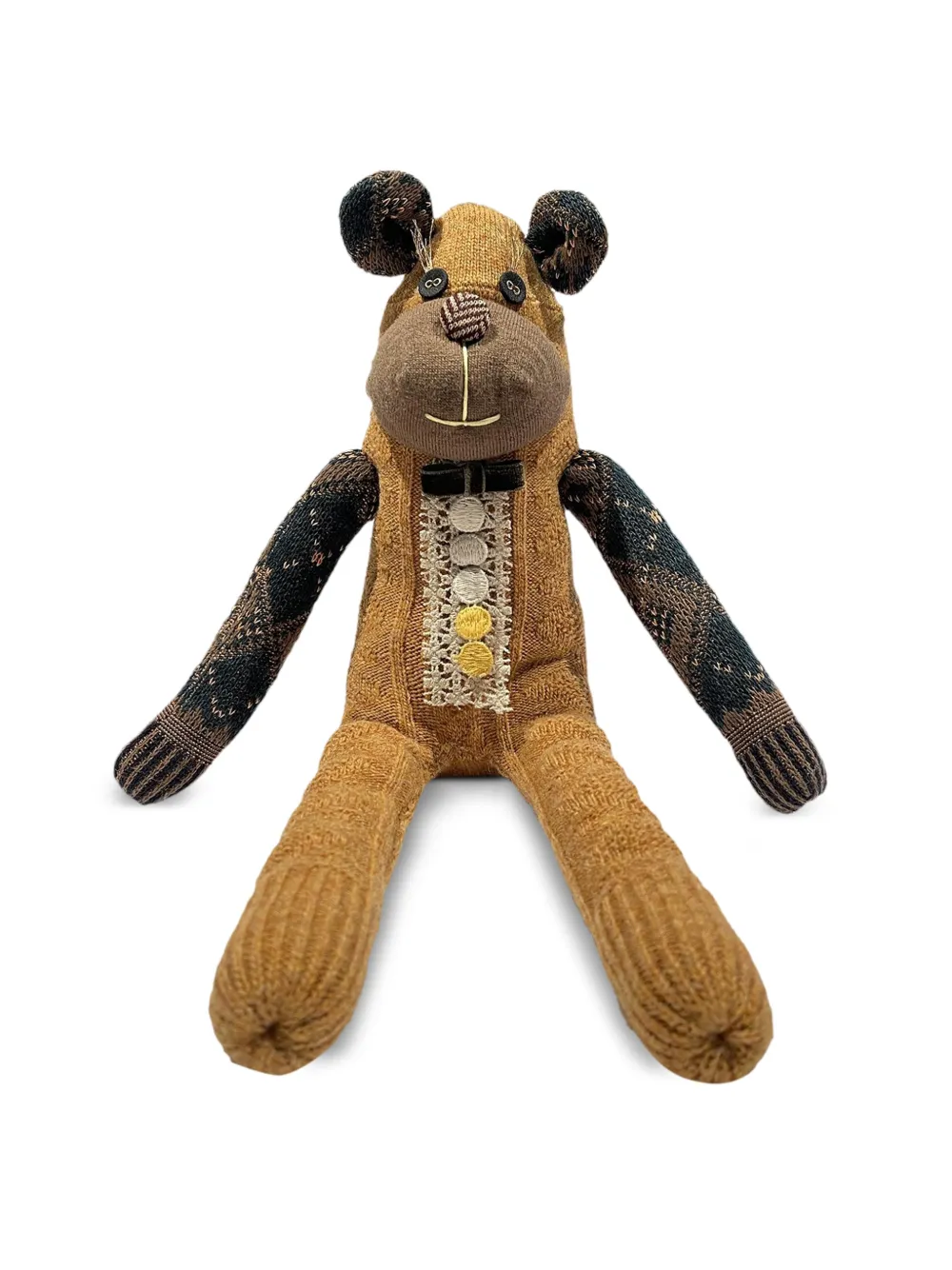 Antipast bear-shaped knitted doll - Marrone