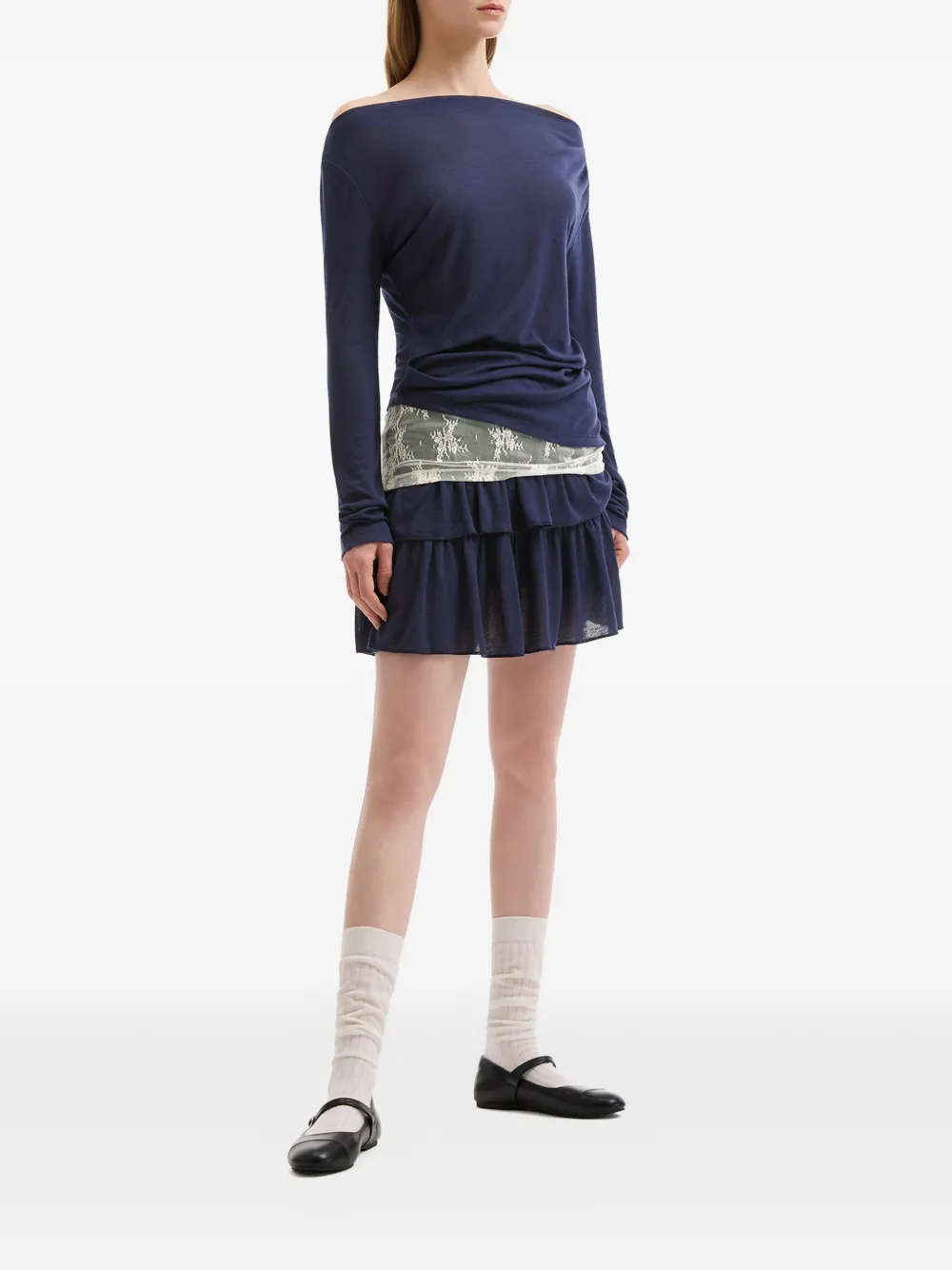Ruffled Mini Skirt Set