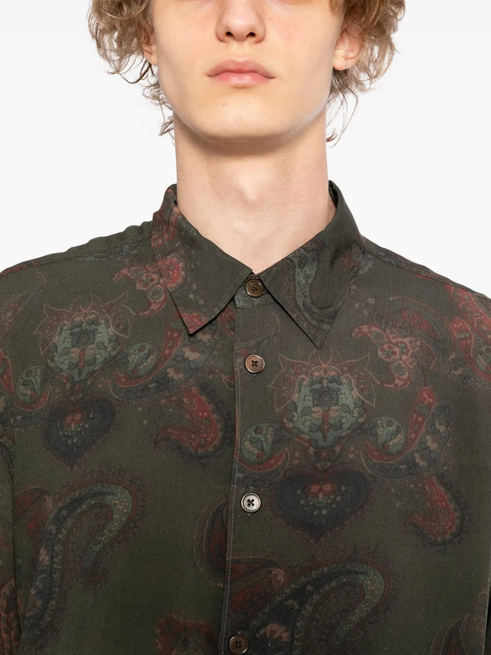 OUR LEGACY Overhemd met paisley-print en knopen Bruin