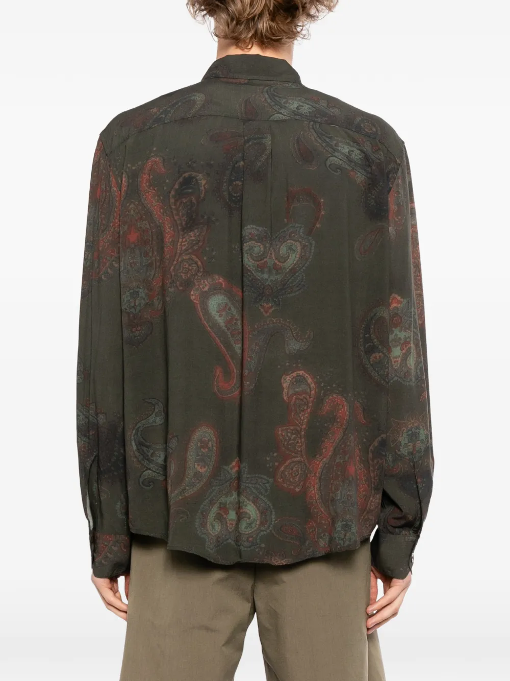 OUR LEGACY Overhemd met paisley-print en knopen Bruin