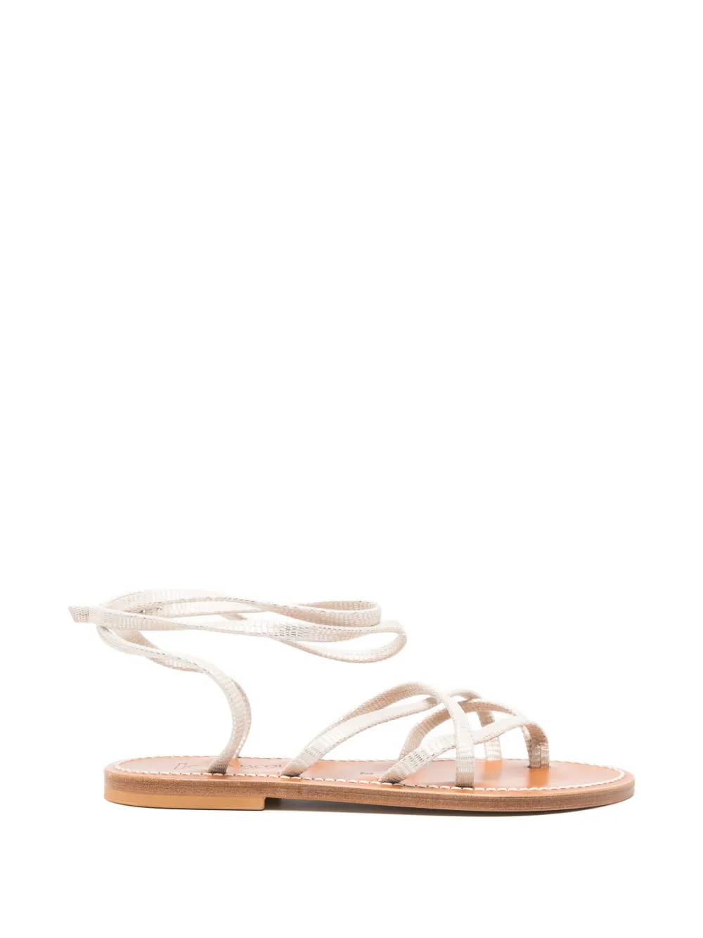 K. Jacques tie strappy flat sandals Beige