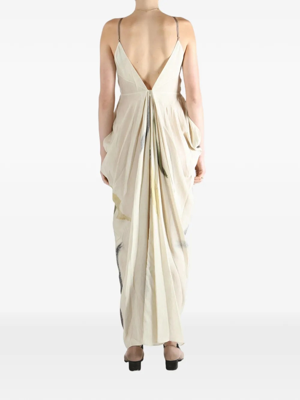 Rear-Zip Sleeveless Maxi Dress
