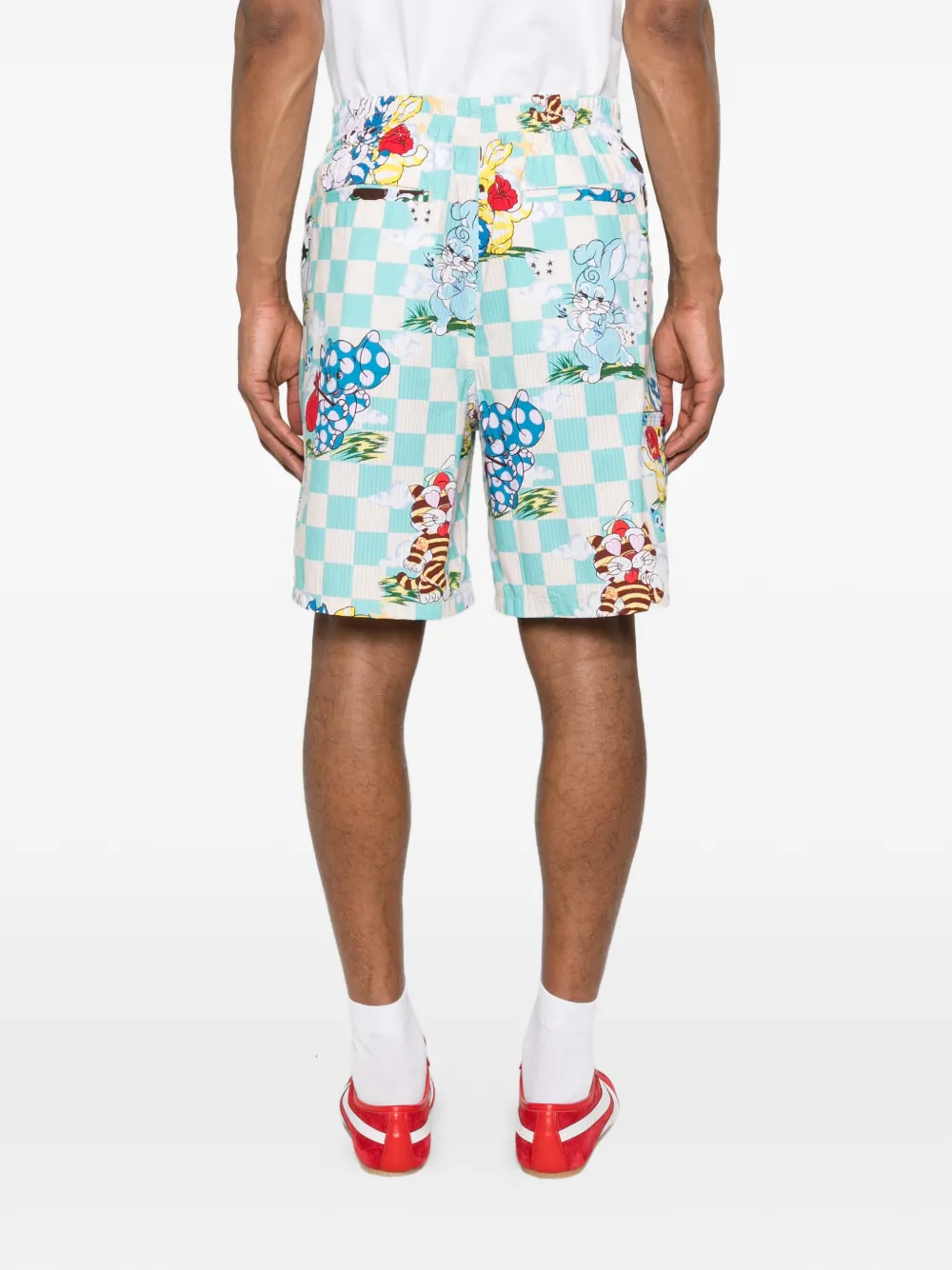 Kenzo Cartoon elastische shorts Blauw