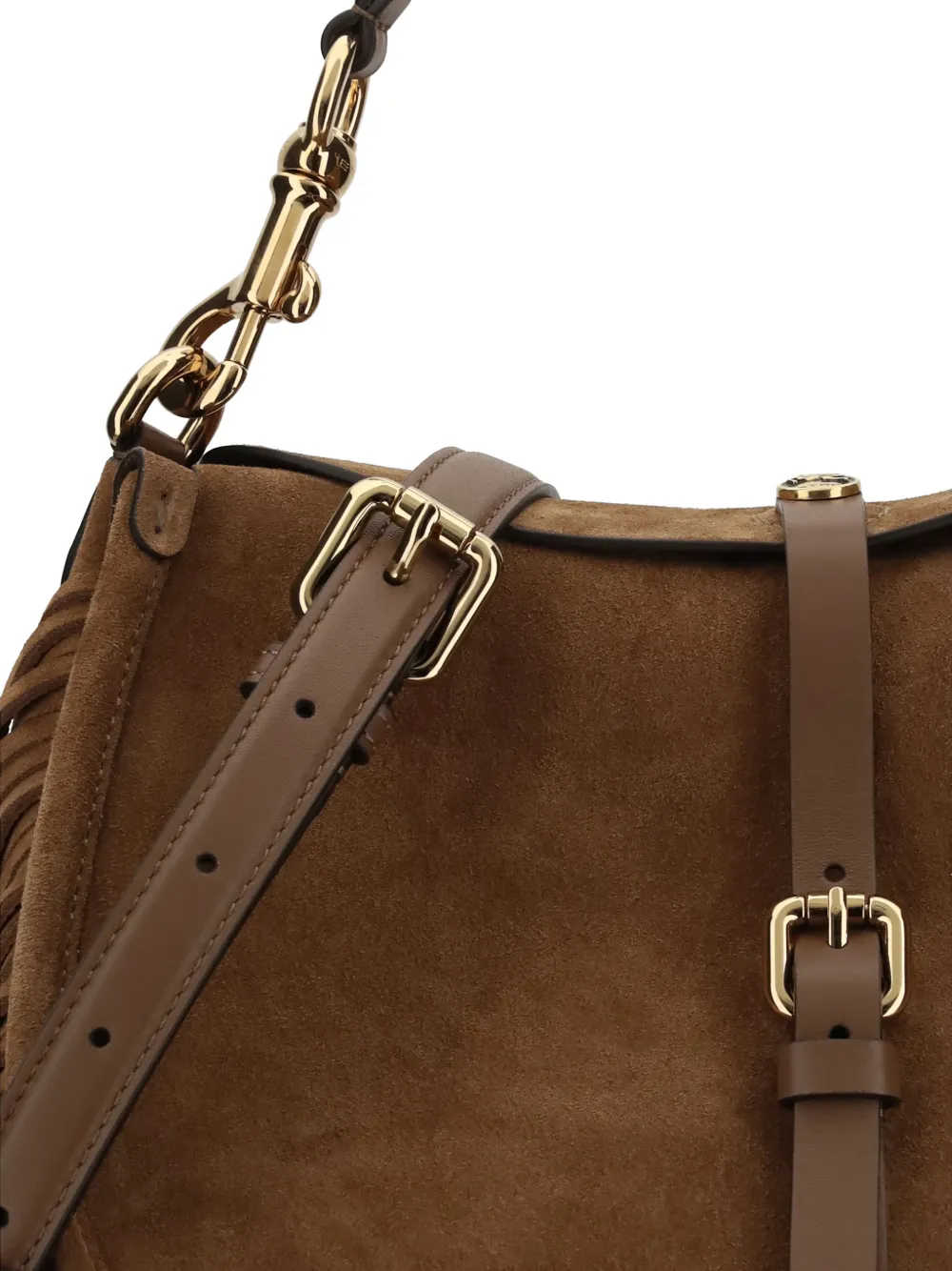 ETRO Medium Pony suède tas met franje Bruin