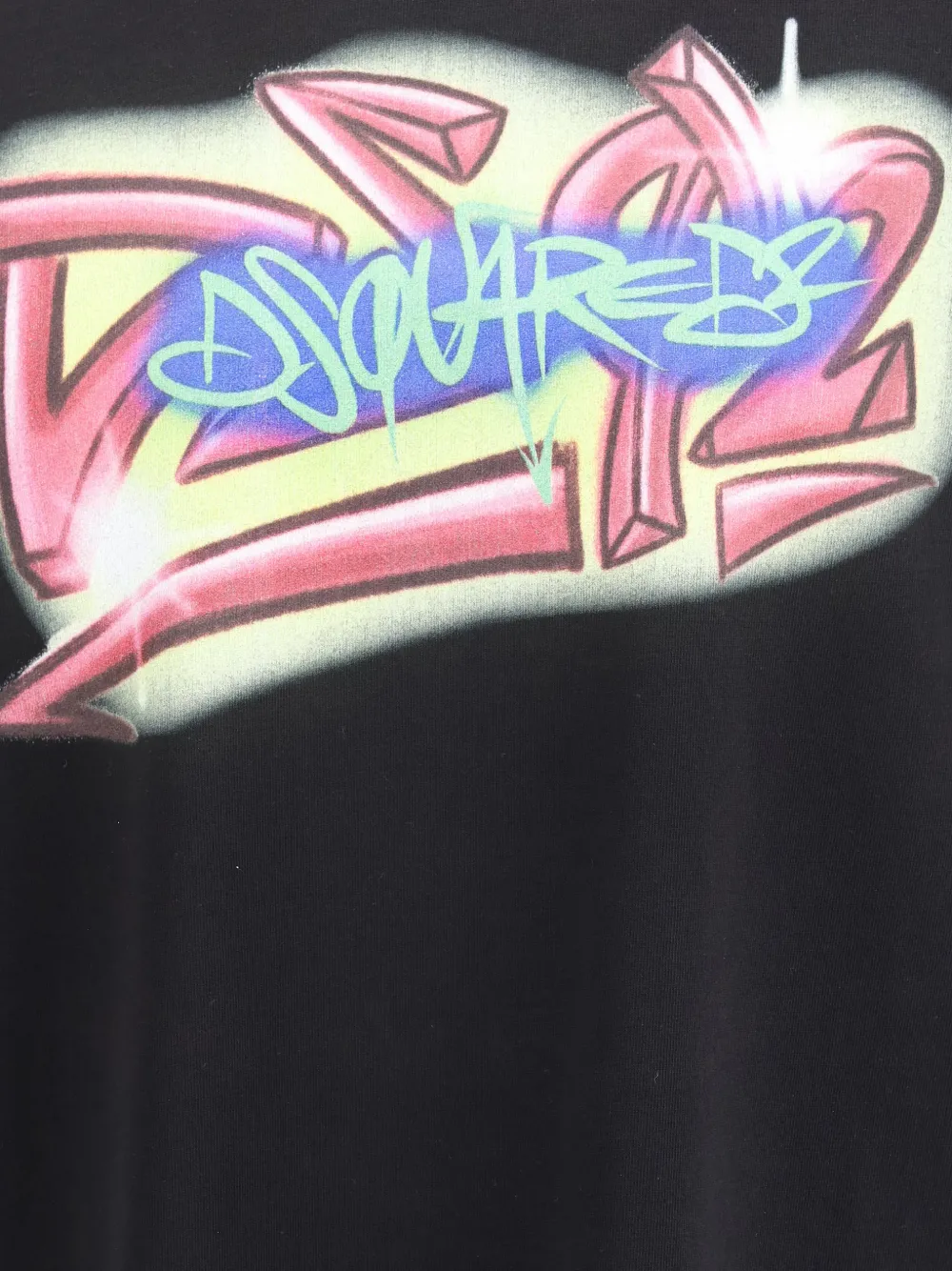 DSQUARED2 Rebel Tags ruimvallend T-shirt Zwart