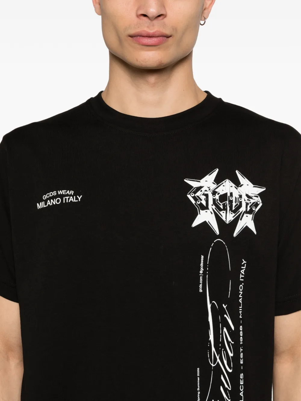 GCDS T-shirt met grafische print Zwart