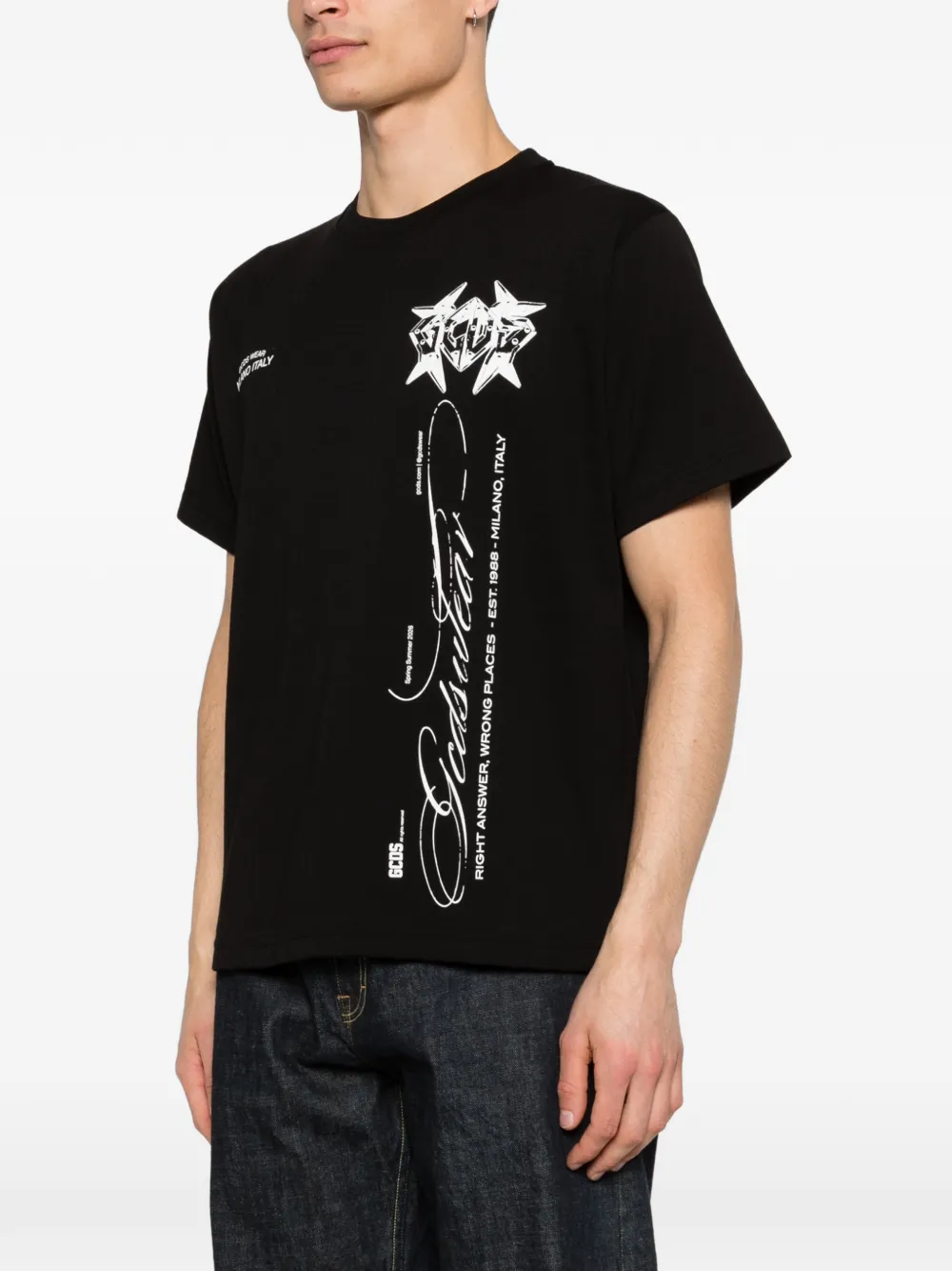 GCDS T-shirt met grafische print Zwart