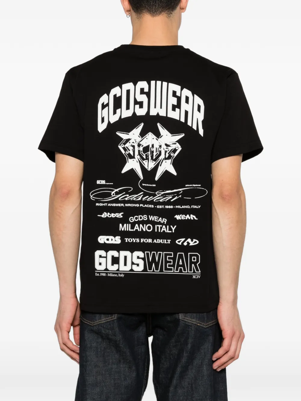 GCDS T-shirt met grafische print Zwart