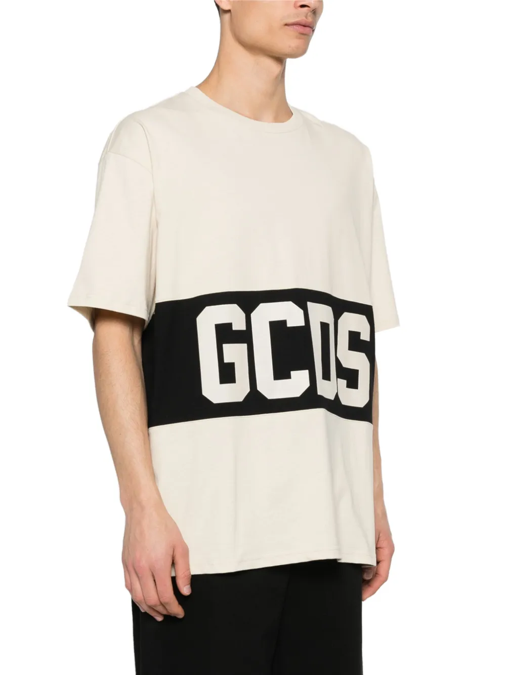 GCDS T-shirt met logo Beige
