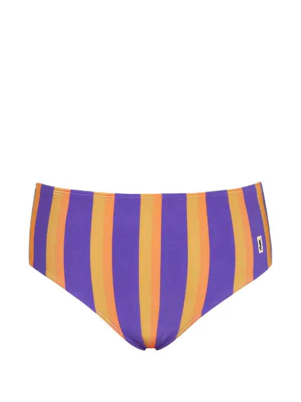 Saint Laurent Striped Bikini Bottom in Purple