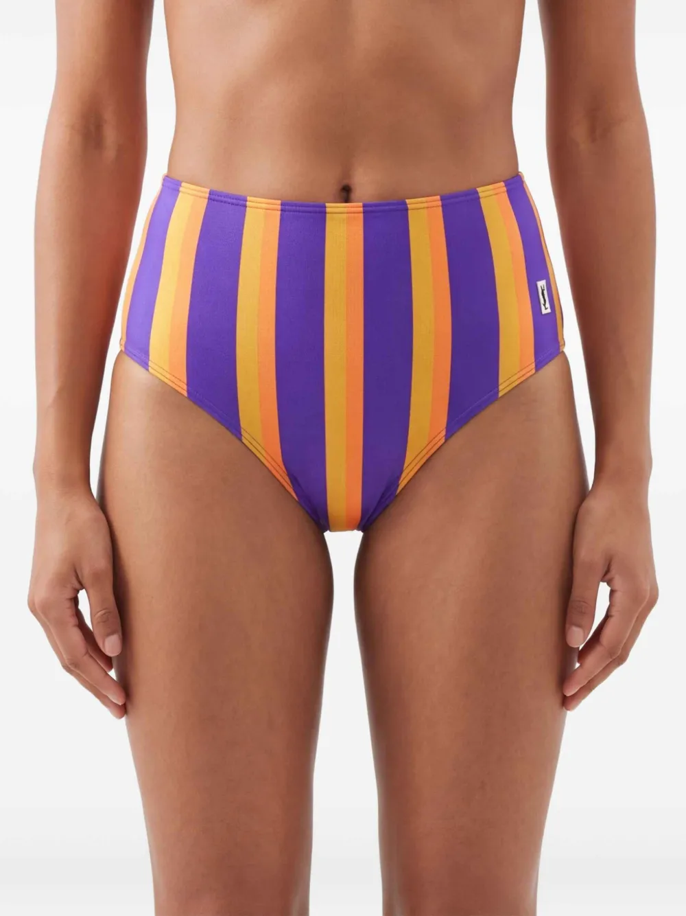 Saint Laurent Gestreepte bikinibroek Paars