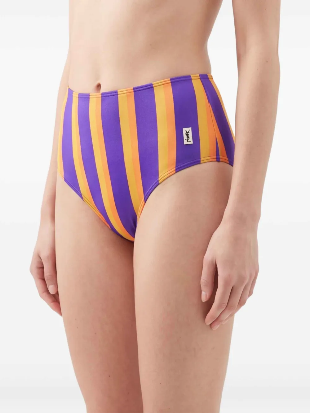 Saint Laurent Gestreepte bikinibroek Paars