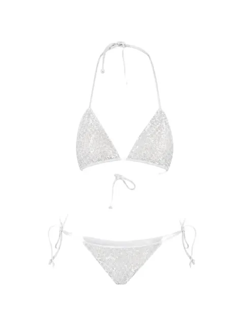 P.A.R.O.S.H. sequin-embellished tie-fastening bikini