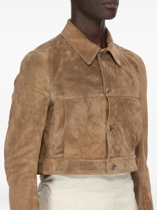 Rick Owens クロップド ワーカージャケット | ブラウン | FARFETCH JP