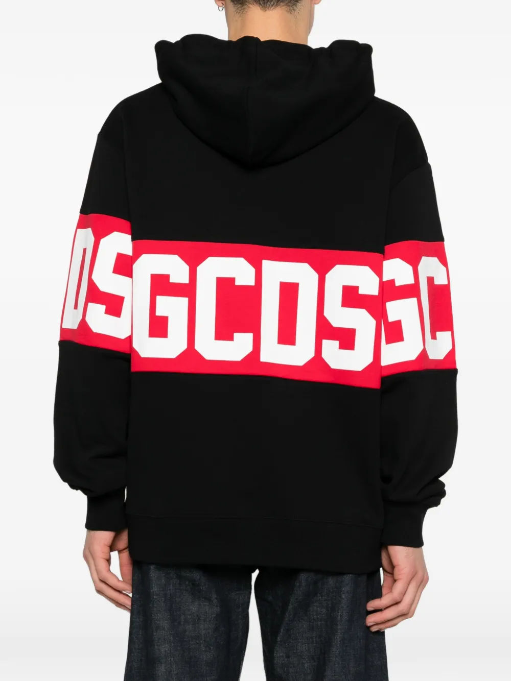 GCDS Hoodie met logostreep Zwart