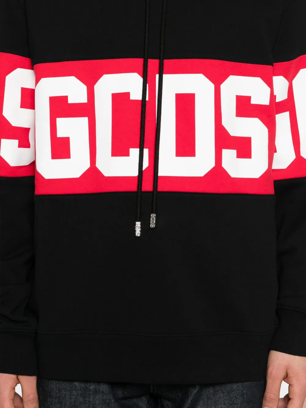 GCDS Hoodie met logostreep Zwart