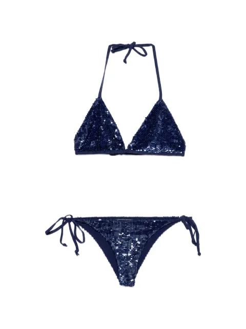 P.A.R.O.S.H. sequin-embellished halterneck bikini