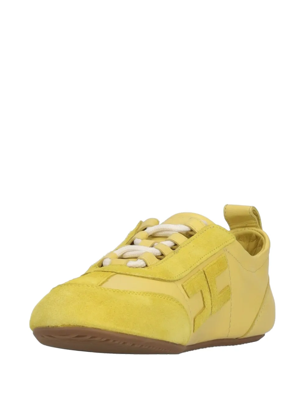 Elisabetta Franchi logo-patch panelled sneakers Geel