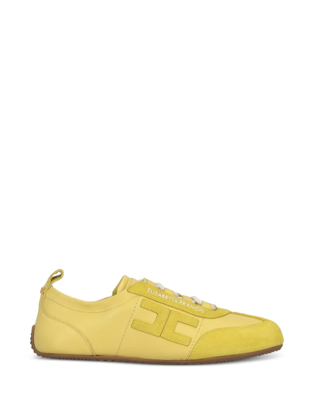 Elisabetta Franchi logo-patch panelled sneakers Geel