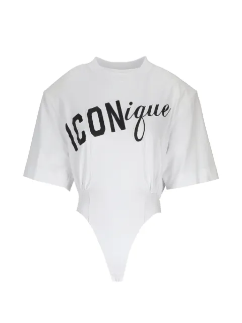 DSQUARED2 slogan-print pleated bodysuit