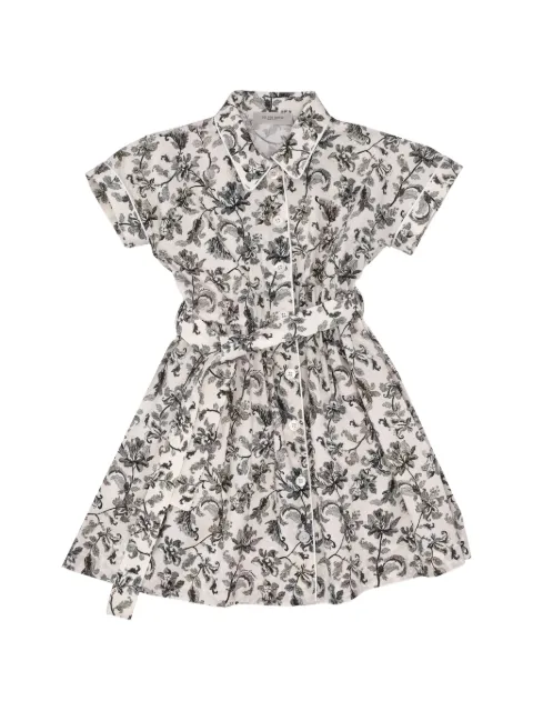 Golden Goose Kids edge piping floral print dress