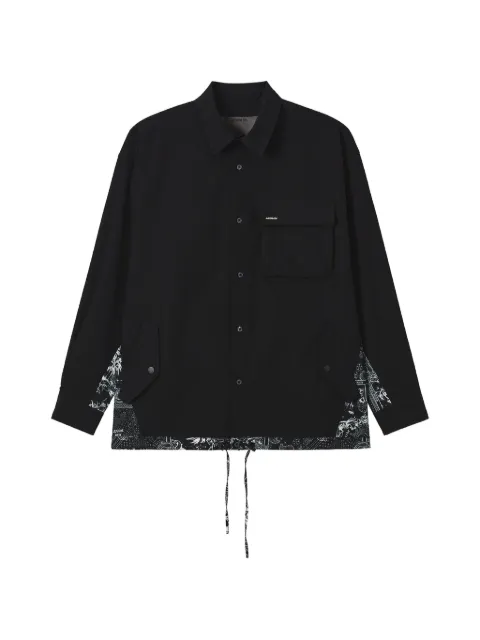 Musium Div. paisley panel pocket shirt