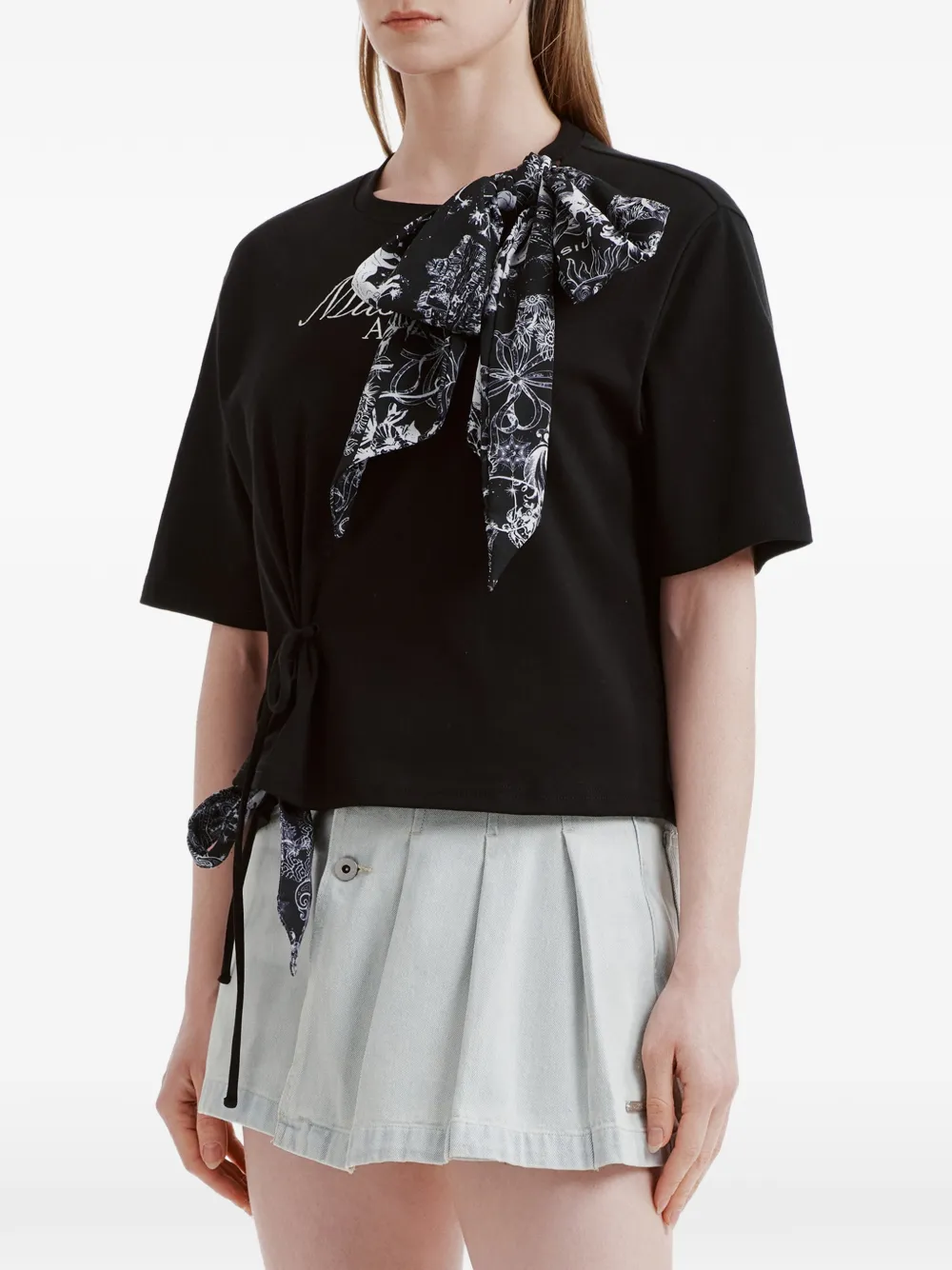  Musium Div. Bow-detail T-shirt - Black 