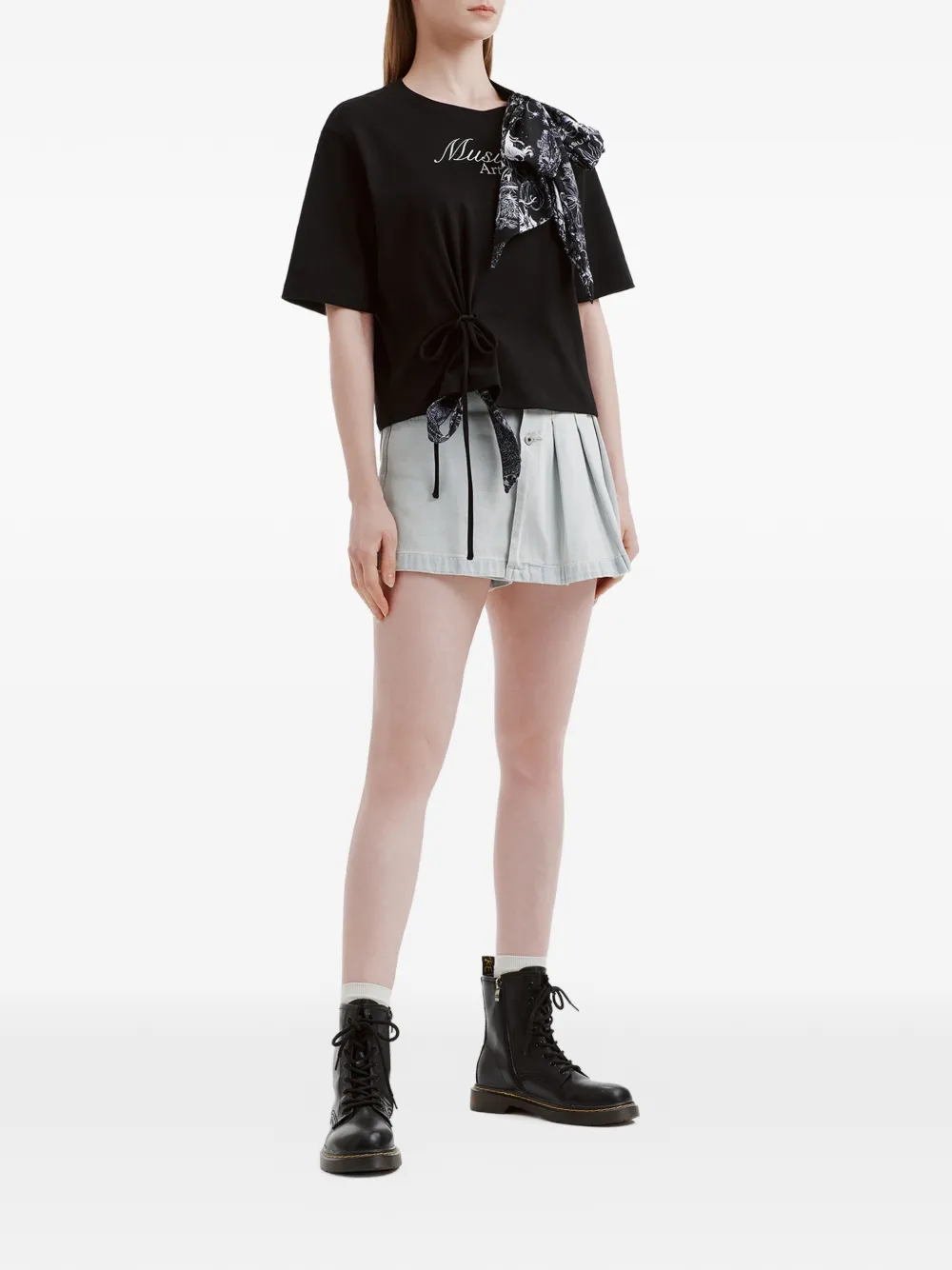  Musium Div. Bow-detail T-shirt - Black 